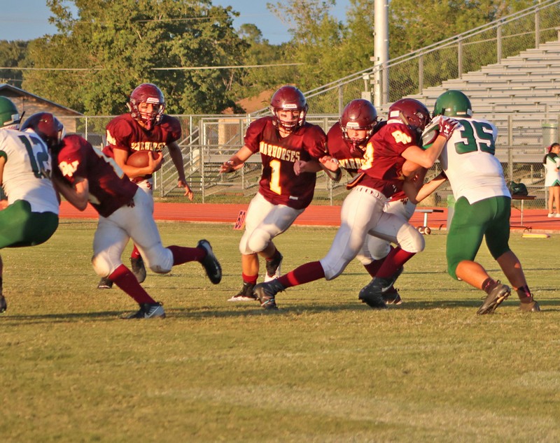 Freshmen ground game gouges Pearsall for six rushing TDs in 46-20 victory
