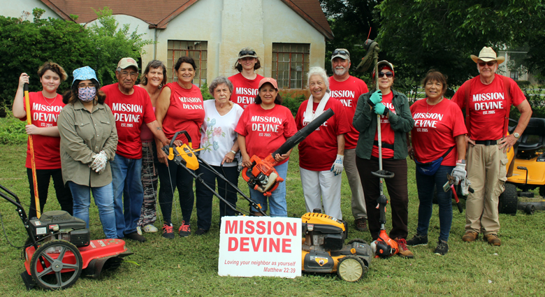 Mission Devine volunteers get to work