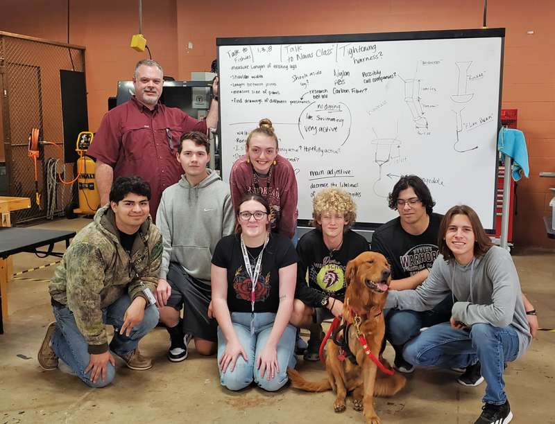 Students brainstorm  ideas for prosthetic limbs,starting with “Pongo”